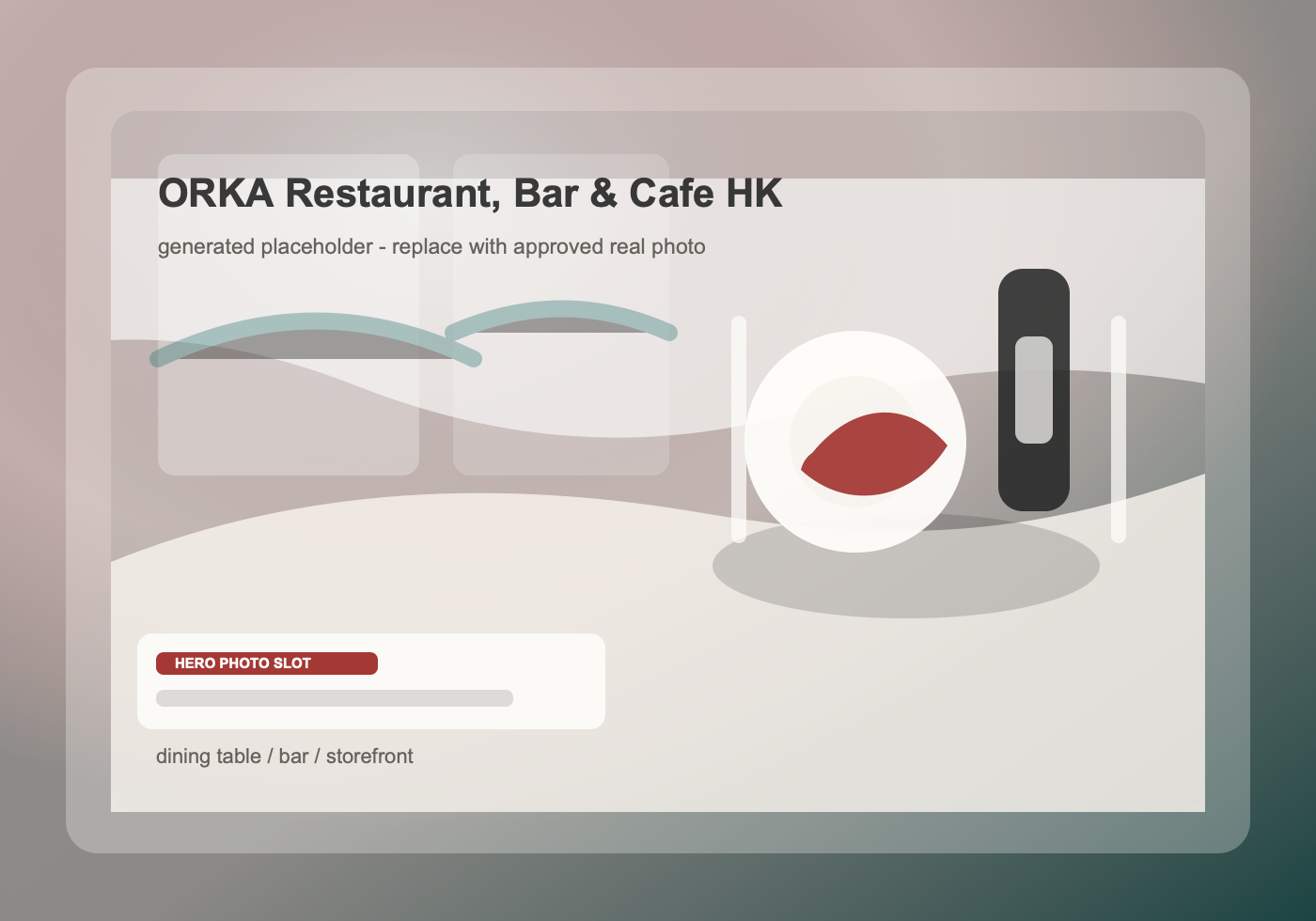ORKA Restaurant, Bar & Cafe HK 網站示範視覺